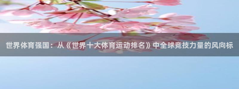 vsport体育官网下载招商：世界体育强国：从《世界十大体育